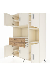 Kronos Dolap 9 Raflı 2 Çekmeceli 6 Kapaklı 132x59x195 Aytaşı-Aytaşı/Çam