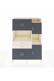 Kronos Dolap 9 Raflı 2 Çekmeceli 6 Kapaklı 132x59x195 Aytaşı-Antrasit/Aytaşı