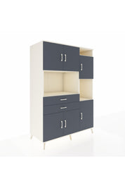 Kronos Dolap 9 Raflı 2 Çekmeceli 6 Kapaklı 132x59x195 Aytaşı-Antrasit/Antrasit