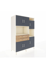 Kronos Dolap 9 Raflı 2 Çekmeceli 6 Kapaklı 132x59x195 Aytaşı-Antrasit/Çam