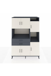 Kronos Dolap 9 Raflı 2 Çekmeceli 6 Kapaklı 132x59x195 Antrasit-Aytaşı/Antrasit