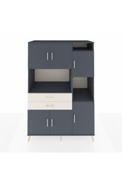 Kronos Dolap 9 Raflı 2 Çekmeceli 6 Kapaklı 132x59x195 Antrasit-Antrasit/Aytaşı