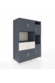 Kronos Dolap 9 Raflı 2 Çekmeceli 6 Kapaklı 132x59x195 Antrasit-Antrasit/Aytaşı