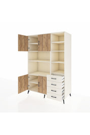 Kronos Dolap 9 Raflı 4 Çekmeceli 4 Kapaklı 132x59x195 Aytaşı-Çam/Aytaşı