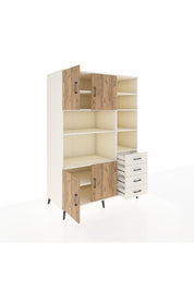 Kronos Dolap 9 Raflı 4 Çekmeceli 4 Kapaklı 132x59x195 Aytaşı-Çam/Aytaşı