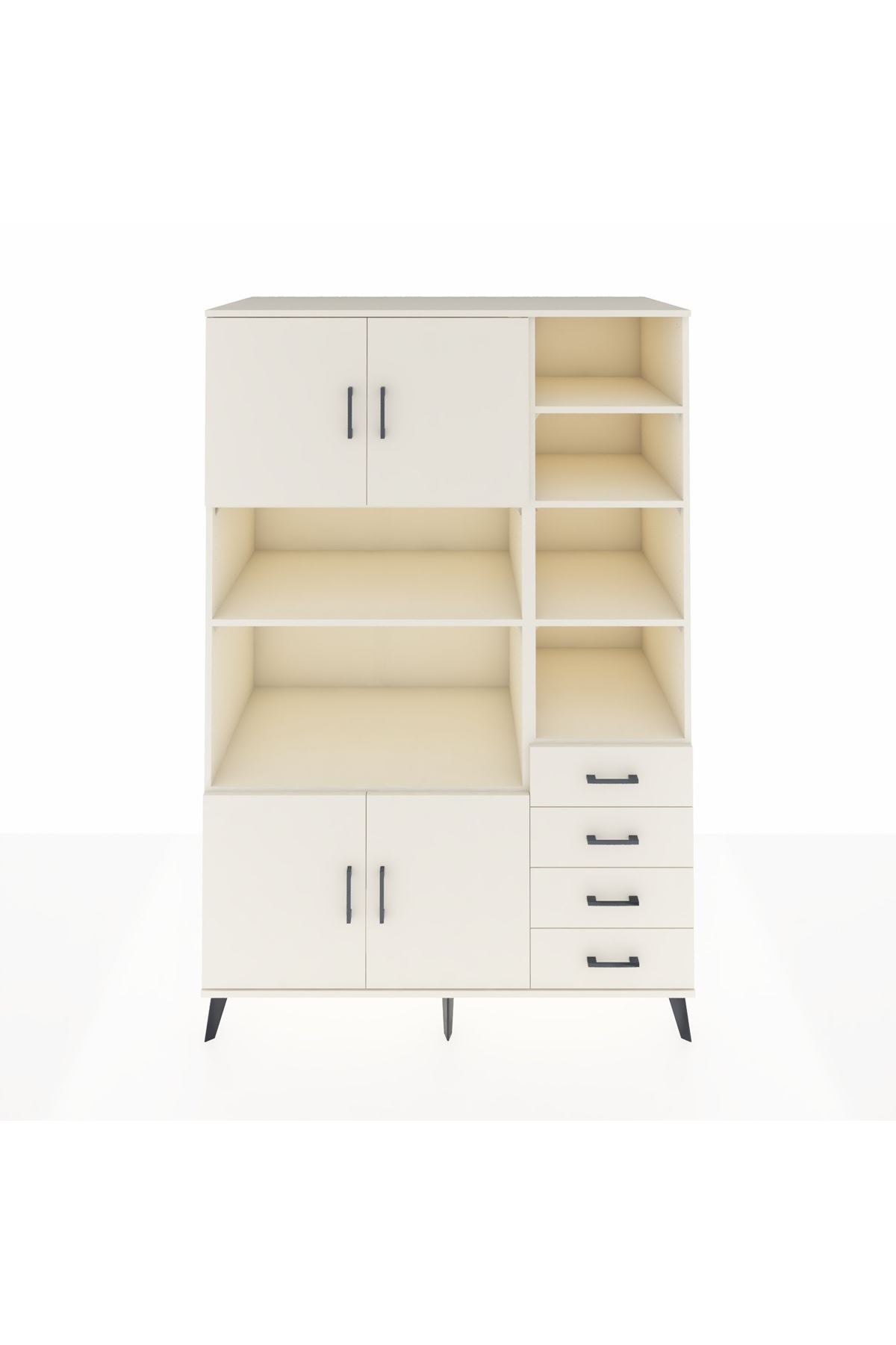 Kronos Dolap 9 Raflı 4 Çekmeceli 4 Kapaklı 132x59x195 Aytaşı-Aytaşı/Aytaşı