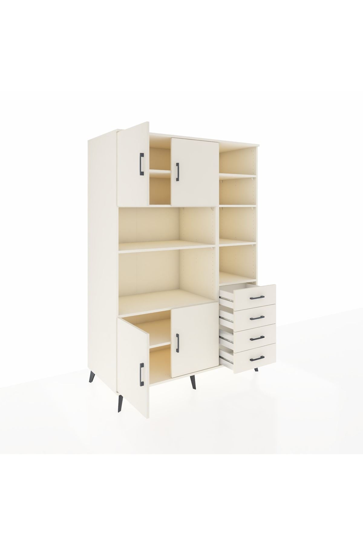 Kronos Dolap 9 Raflı 4 Çekmeceli 4 Kapaklı 132x59x195 Aytaşı-Aytaşı/Aytaşı