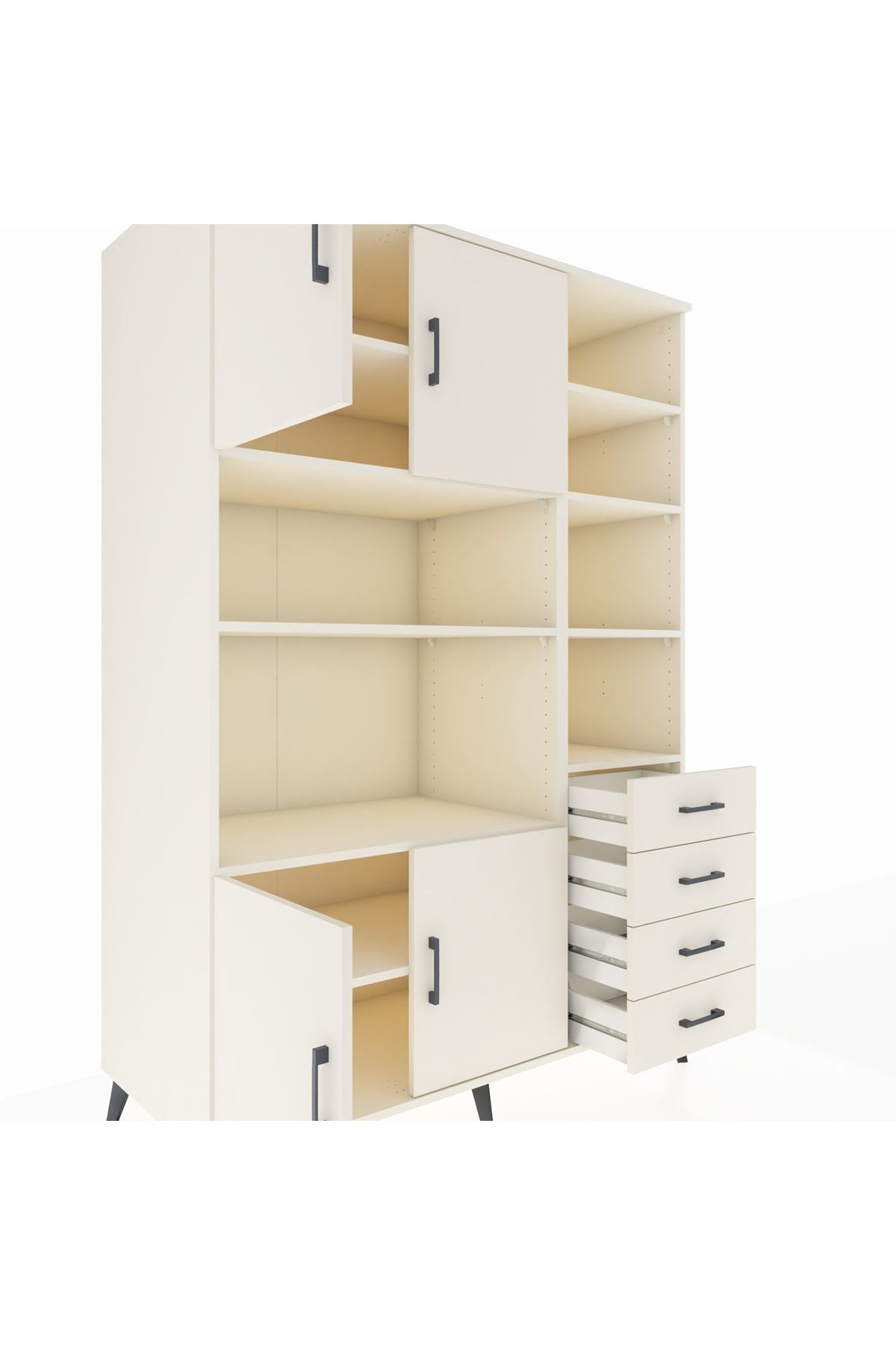 Kronos Dolap 9 Raflı 4 Çekmeceli 4 Kapaklı 132x59x195 Aytaşı-Aytaşı/Aytaşı