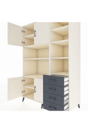 Kronos Dolap 9 Raflı 4 Çekmeceli 4 Kapaklı 132x59x195 Aytaşı-Aytaşı/Antrasit