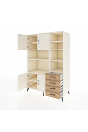 Kronos Dolap 9 Raflı 4 Çekmeceli 4 Kapaklı 132x59x195 Aytaşı-Aytaşı/Çam