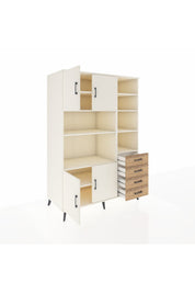 Kronos Dolap 9 Raflı 4 Çekmeceli 4 Kapaklı 132x59x195 Aytaşı-Aytaşı/Çam