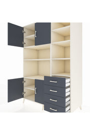 Kronos Dolap 9 Raflı 4 Çekmeceli 4 Kapaklı 132x59x195 Aytaşı-Antrasit/Antrasit