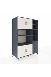Kronos Dolap 9 Raflı 4 Çekmeceli 4 Kapaklı 132x59x195 Antrasit-Aytaşı/Antrasit