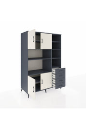 Kronos Dolap 9 Raflı 4 Çekmeceli 4 Kapaklı 132x59x195 Antrasit-Aytaşı/Antrasit