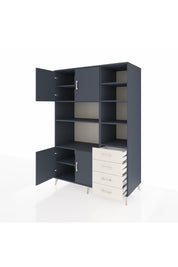 Kronos Dolap 9 Raflı 4 Çekmeceli 4 Kapaklı 132x59x195 Antrasit-Antrasit/Aytaşı