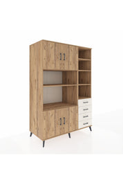 Kronos Dolap 9 Raflı 4 Çekmeceli 4 Kapaklı 132x59x195 Çam-Çam/Aytaşı