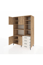 Kronos Dolap 9 Raflı 4 Çekmeceli 4 Kapaklı 132x59x195 Çam-Çam/Aytaşı