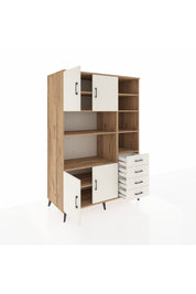 Kronos Dolap 9 Raflı 4 Çekmeceli 4 Kapaklı 132x59x195 Çam-Aytaşı/Aytaşı