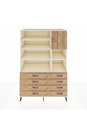 Kronos Dolap 8 Raflı 8 Çekmeceli Tek Kapaklı 132x59x195 Aytaşı-Çam/Çam