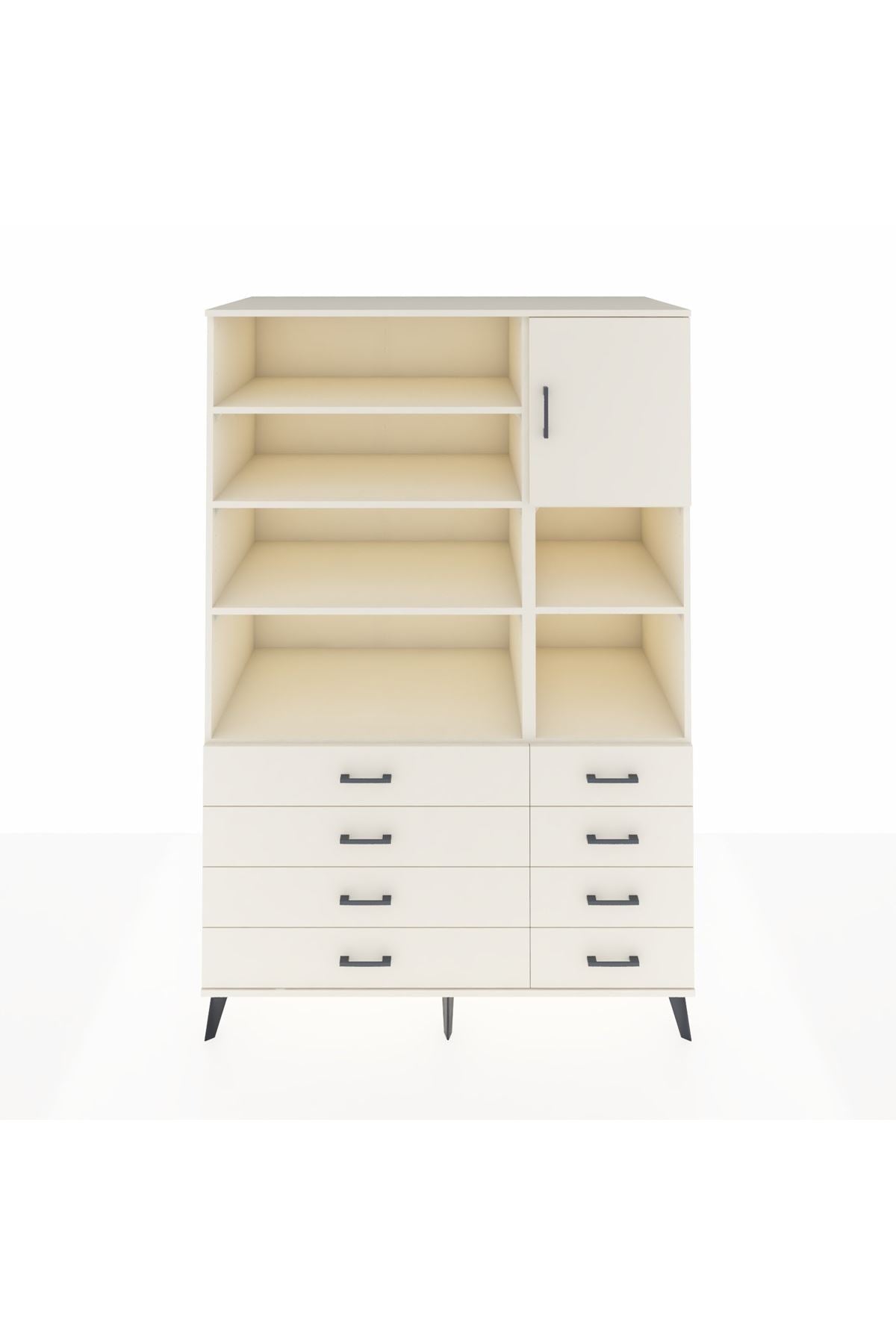 Kronos Dolap 8 Raflı 8 Çekmeceli Tek Kapaklı 132x59x195 Aytaşı-Aytaşı/Aytaşı