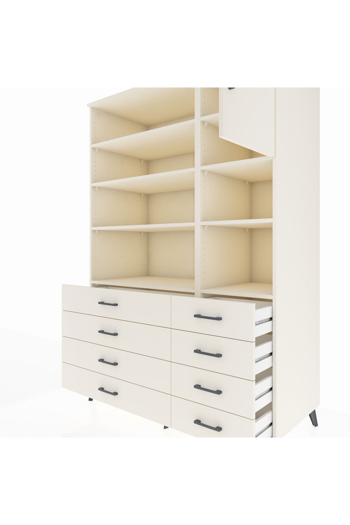 Kronos Dolap 8 Raflı 8 Çekmeceli Tek Kapaklı 132x59x195 Aytaşı-Aytaşı/Aytaşı