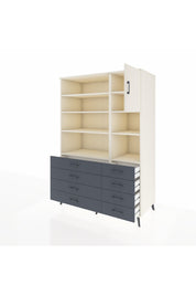 Kronos Dolap 8 Raflı 8 Çekmeceli Tek Kapaklı 132x59x195 Aytaşı-Aytaşı/Antrasit