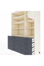 Kronos Dolap 8 Raflı 8 Çekmeceli Tek Kapaklı 132x59x195 Aytaşı-Aytaşı/Antrasit