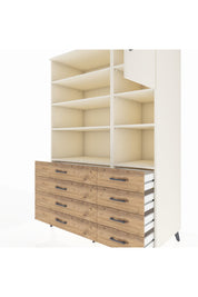Kronos Dolap 8 Raflı 8 Çekmeceli Tek Kapaklı 132x59x195 Aytaşı-Aytaşı/Çam