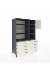Kronos Dolap 8 Raflı 8 Çekmeceli Tek Kapaklı 132x59x195 Antrasit-Aytaşı/Aytaşı