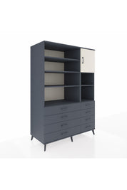 Kronos Dolap 8 Raflı 8 Çekmeceli Tek Kapaklı 132x59x195 Antrasit-Aytaşı/Antrasit