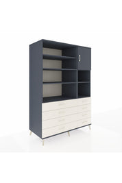 Kronos Dolap 8 Raflı 8 Çekmeceli Tek Kapaklı 132x59x195 Antrasit-Antrasit/Aytaşı