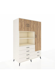 Kronos Dolap 9 Raflı 6 Çekmeceli 3 Kapaklı 132x59x195 Aytaşı-Çam/Aytaşı