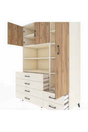 Kronos Dolap 9 Raflı 6 Çekmeceli 3 Kapaklı 132x59x195 Aytaşı-Çam/Aytaşı