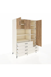 Kronos Dolap 9 Raflı 6 Çekmeceli 3 Kapaklı 132x59x195 Aytaşı-Çam/Aytaşı