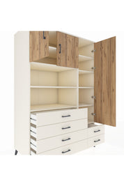 Kronos Dolap 9 Raflı 6 Çekmeceli 3 Kapaklı 132x59x195 Aytaşı-Çam/Aytaşı