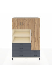 Kronos Dolap 9 Raflı 6 Çekmeceli 3 Kapaklı 132x59x195 Aytaşı-Çam/Antrasit