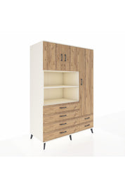 Kronos Dolap 9 Raflı 6 Çekmeceli 3 Kapaklı 132x59x195 Aytaşı-Çam/Çam