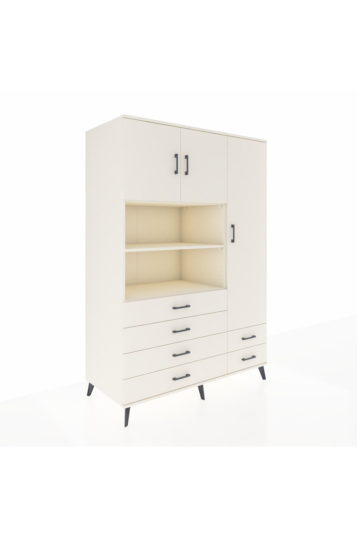 Kronos Dolap 9 Raflı 6 Çekmeceli 3 Kapaklı 132x59x195 Aytaşı-Aytaşı/Aytaşı