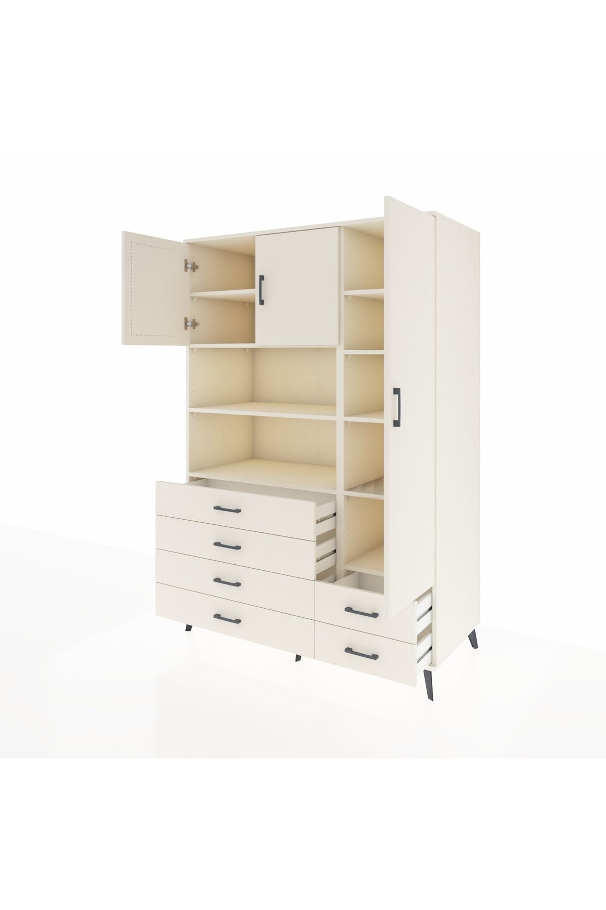 Kronos Dolap 9 Raflı 6 Çekmeceli 3 Kapaklı 132x59x195 Aytaşı-Aytaşı/Aytaşı