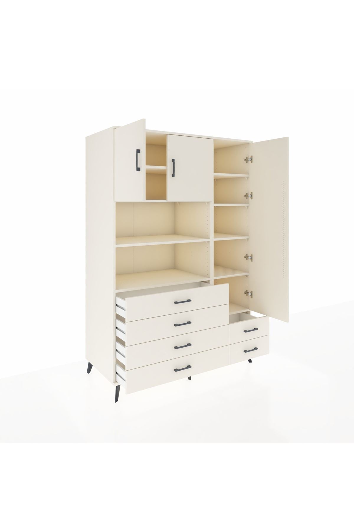 Kronos Dolap 9 Raflı 6 Çekmeceli 3 Kapaklı 132x59x195 Aytaşı-Aytaşı/Aytaşı