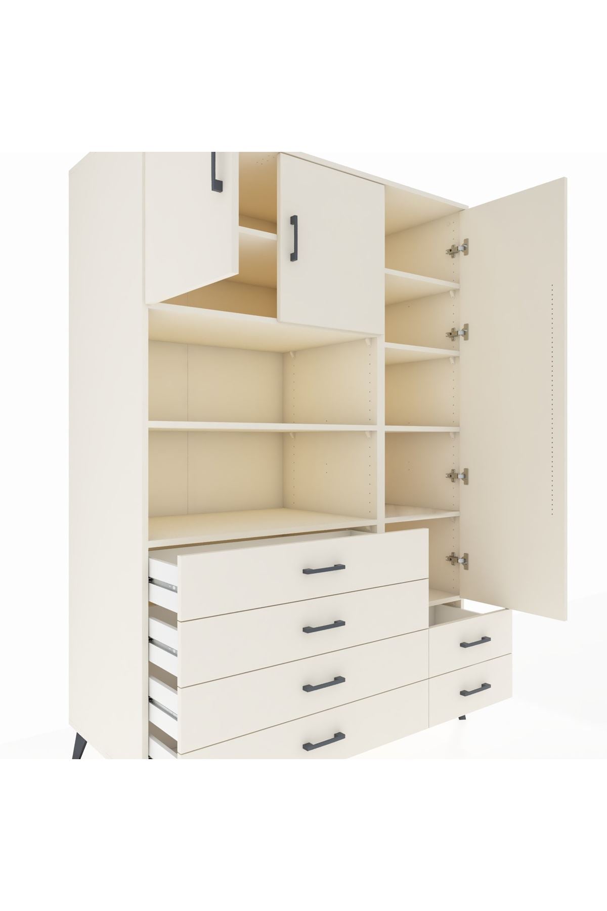 Kronos Dolap 9 Raflı 6 Çekmeceli 3 Kapaklı 132x59x195 Aytaşı-Aytaşı/Aytaşı