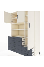 Kronos Dolap 9 Raflı 6 Çekmeceli 3 Kapaklı 132x59x195 Aytaşı-Aytaşı/Antrasit