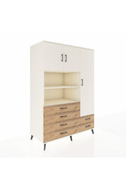 Kronos Dolap 9 Raflı 6 Çekmeceli 3 Kapaklı 132x59x195 Aytaşı-Aytaşı/Çam