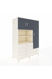 Kronos Dolap 9 Raflı 6 Çekmeceli 3 Kapaklı 132x59x195 Aytaşı-Antrasit/Aytaşı