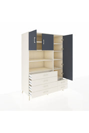 Kronos Dolap 9 Raflı 6 Çekmeceli 3 Kapaklı 132x59x195 Aytaşı-Antrasit/Aytaşı