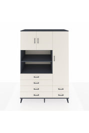 Kronos Dolap 9 Raflı 6 Çekmeceli 3 Kapaklı 132x59x195 Antrasit-Aytaşı/Aytaşı