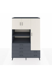 Kronos Dolap 9 Raflı 6 Çekmeceli 3 Kapaklı 132x59x195 Antrasit-Aytaşı/Antrasit