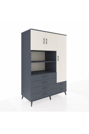 Kronos Dolap 9 Raflı 6 Çekmeceli 3 Kapaklı 132x59x195 Antrasit-Aytaşı/Antrasit