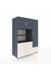 Kronos Dolap 9 Raflı 6 Çekmeceli 3 Kapaklı 132x59x195 Antrasit-Antrasit/Aytaşı