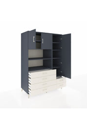 Kronos Dolap 9 Raflı 6 Çekmeceli 3 Kapaklı 132x59x195 Antrasit-Antrasit/Aytaşı